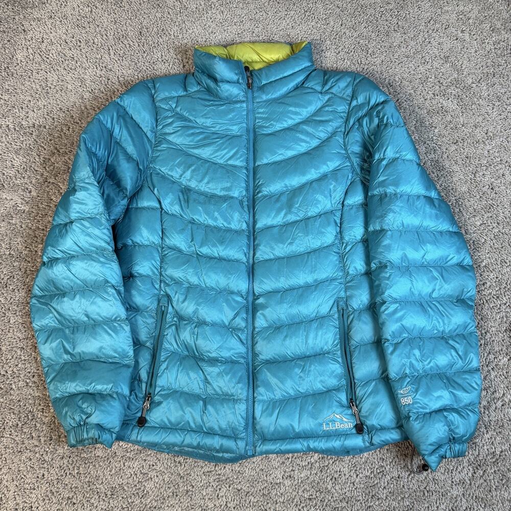 L.L. Bean Jacket Womens S Blue Puffer 850 Down Insulated Packable Lightweight